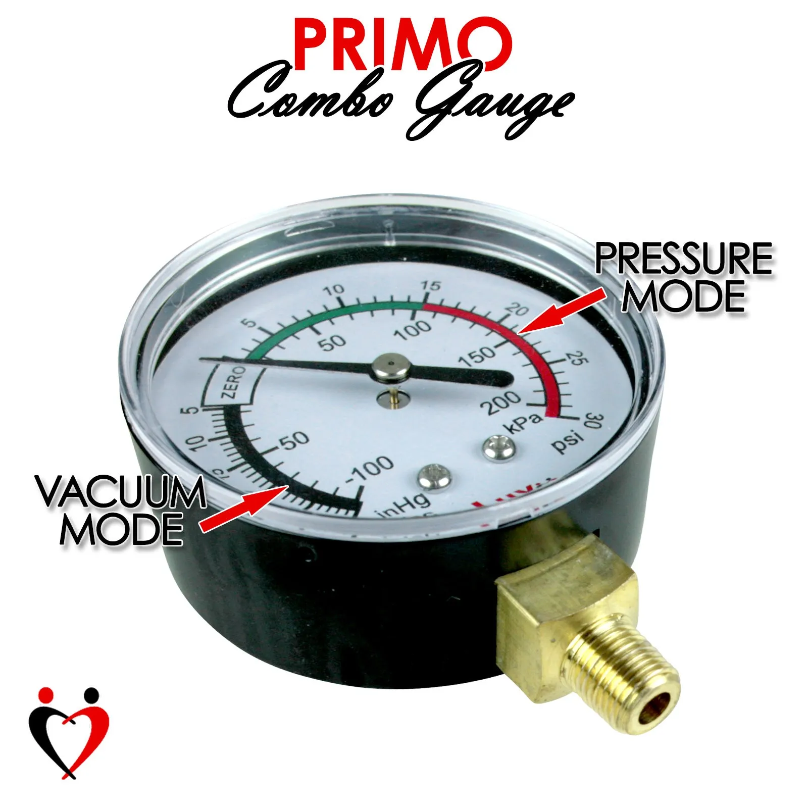 LeLuv Primo Lite Pump Handles | Small & Powerful Dual-Action Vacuum/Pressure Modes | Gauge Options