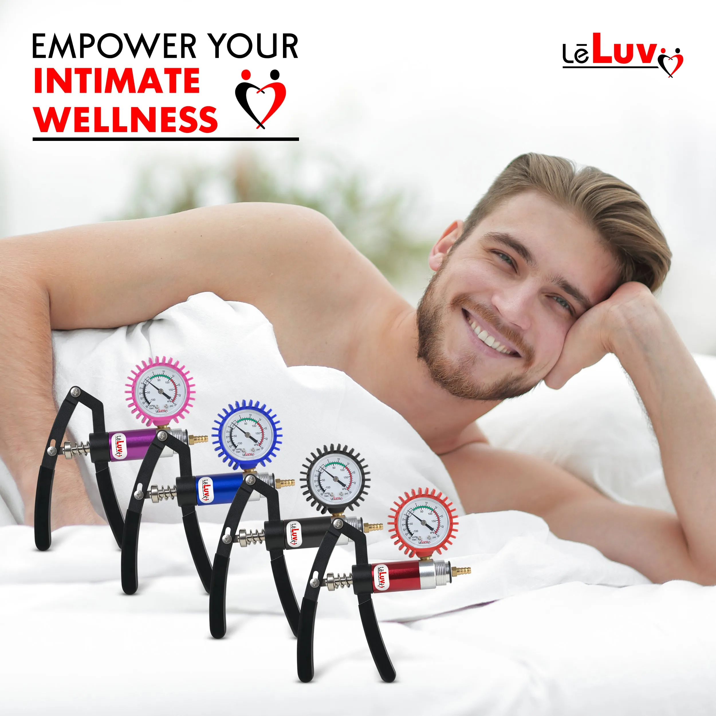 LeLuv Primo Lite Pump Handles | Small & Powerful Dual-Action Vacuum/Pressure Modes | Gauge Options