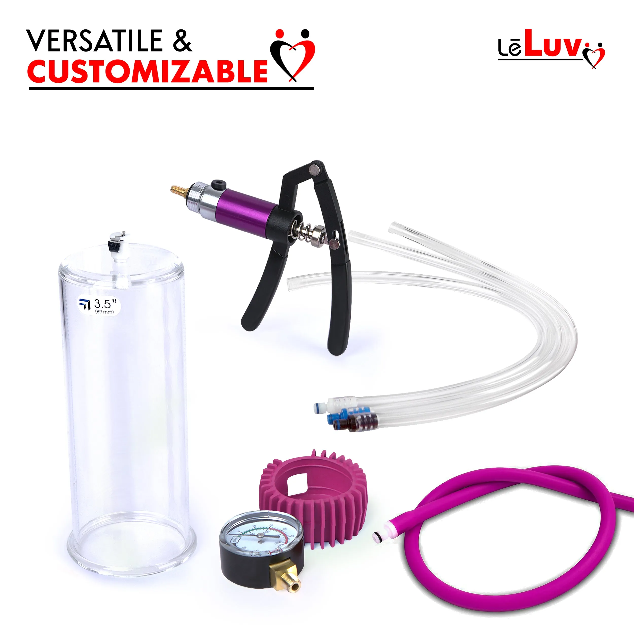 LeLuv Primo Lite Pump Handles | Small & Powerful Dual-Action Vacuum/Pressure Modes | Gauge Options