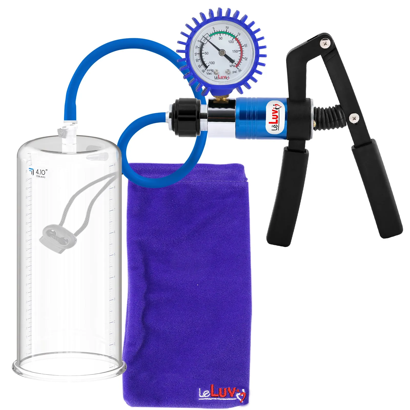 LeLuv Primo Pro  Round Flange Penis Pump with Color and Gauge Options