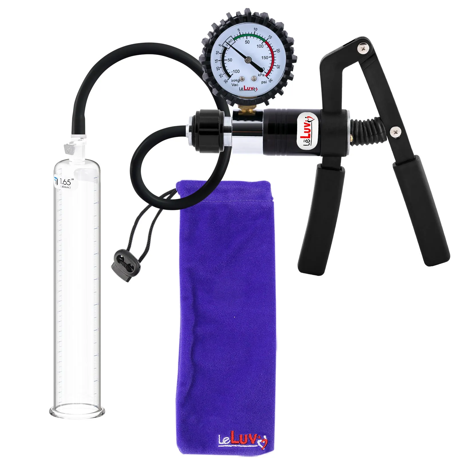 LeLuv Primo Pro  Round Flange Penis Pump with Color and Gauge Options