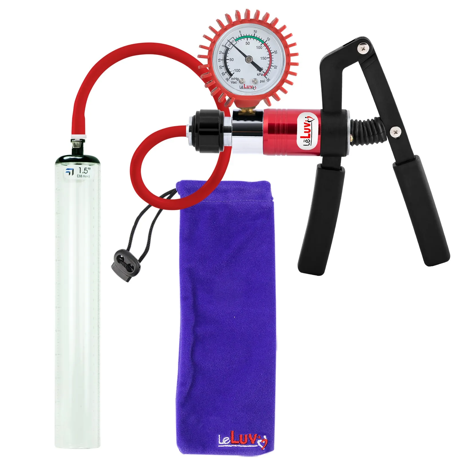 LeLuv Primo Pro  Thick-Walled, No Flange Penis Pump with Color and Gauge Options