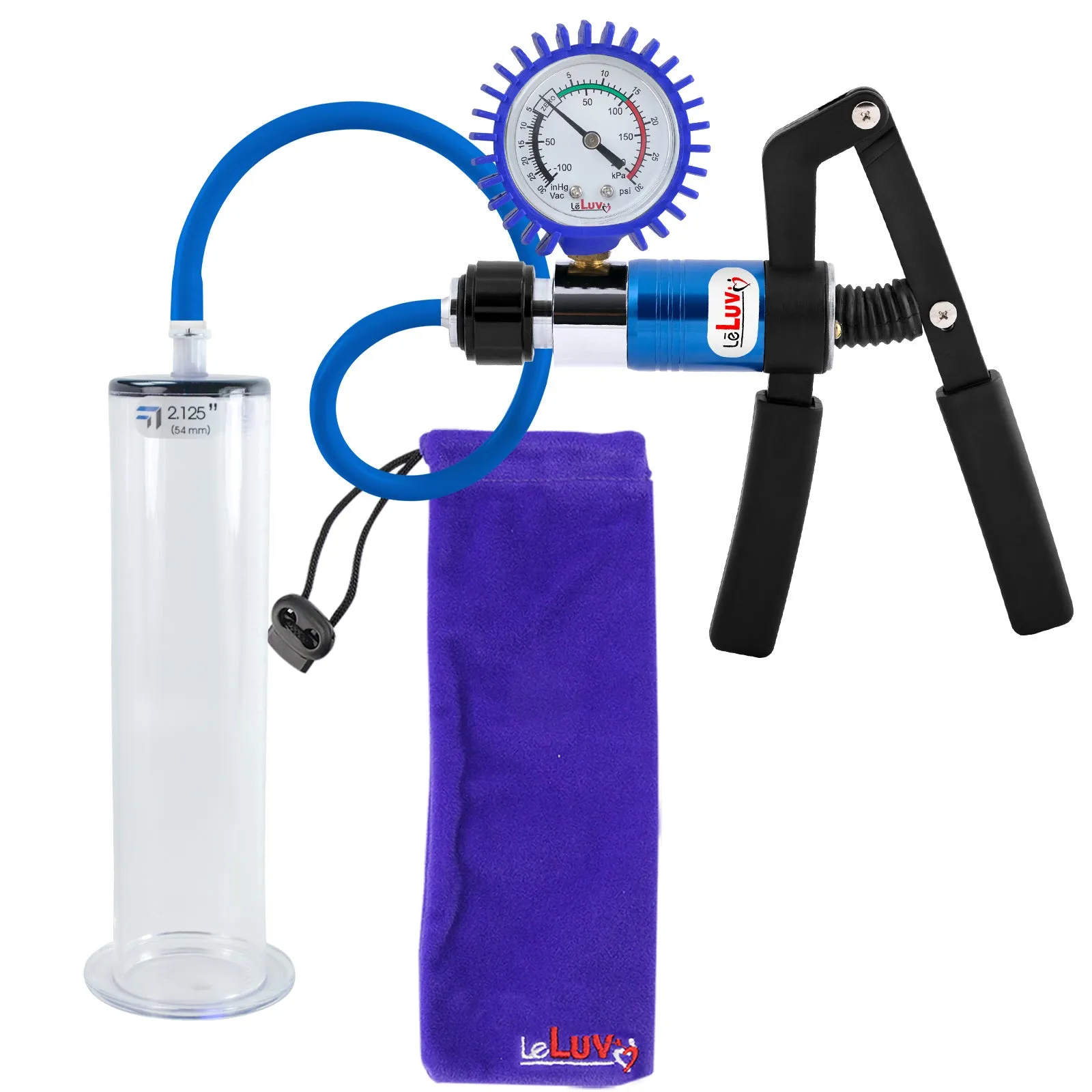 LeLuv Primo Pro  Wide Flange Penis Pump with Color and Gauge Options