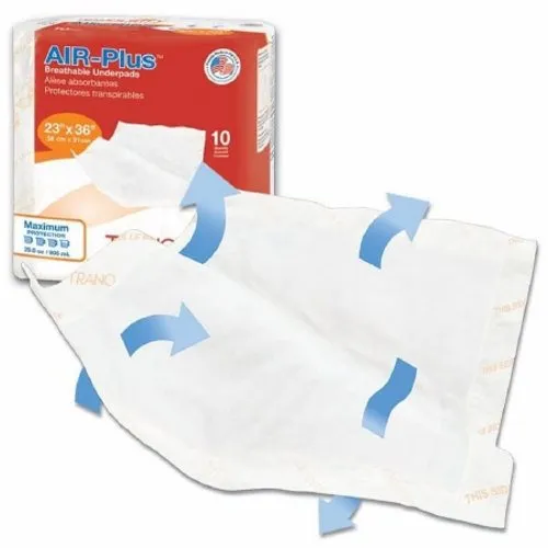 Low Air Loss Underpad Tranquility  AIR-Plus 23 X 36 Inch Disposable Polymer Heavy Absorbency 10 Bags By Principle Business Enterprises