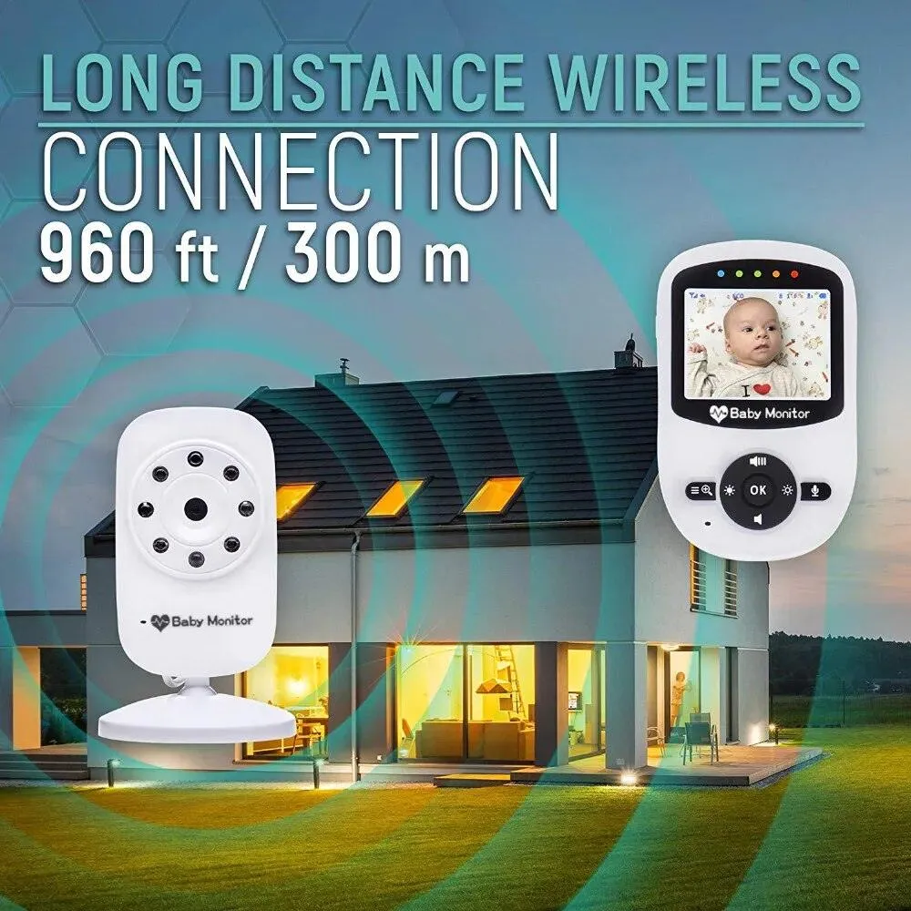 Lullaby 2.4 Inch Wireless LCD Video Dual Cameras Baby Monitor Portable Baby Camera Monitor Bebe Baby Phone Video & Audio Color
