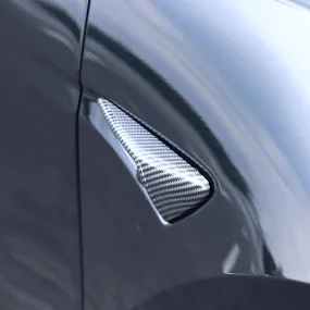 Model S 2021  Real Molded Carbon Fiber Turn Signal Overlays - Top Half Style (Gen. 2)