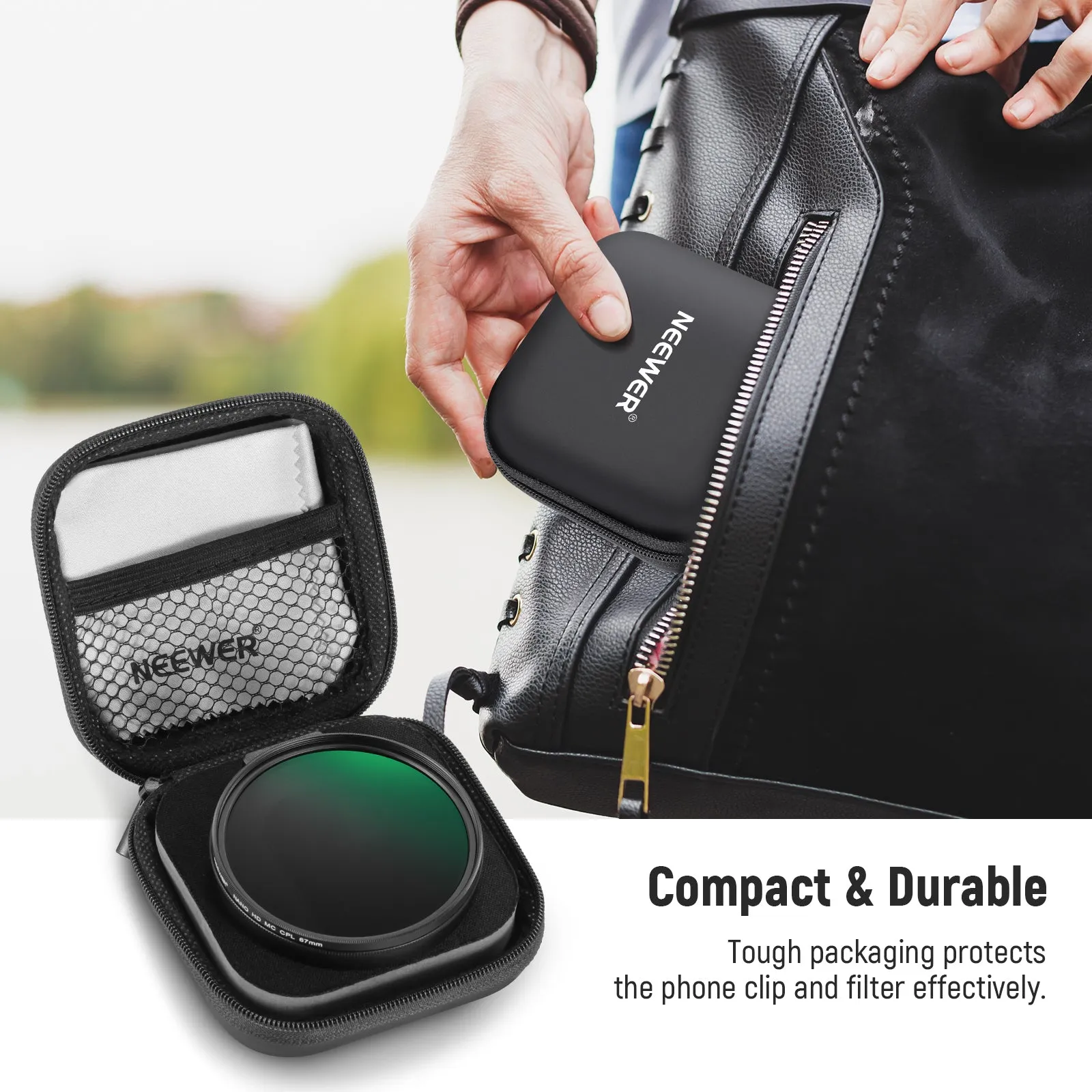 NEEWER FL-41 67mm CPL Filter for Cell Phone Camera Lens（S24 compatible）
