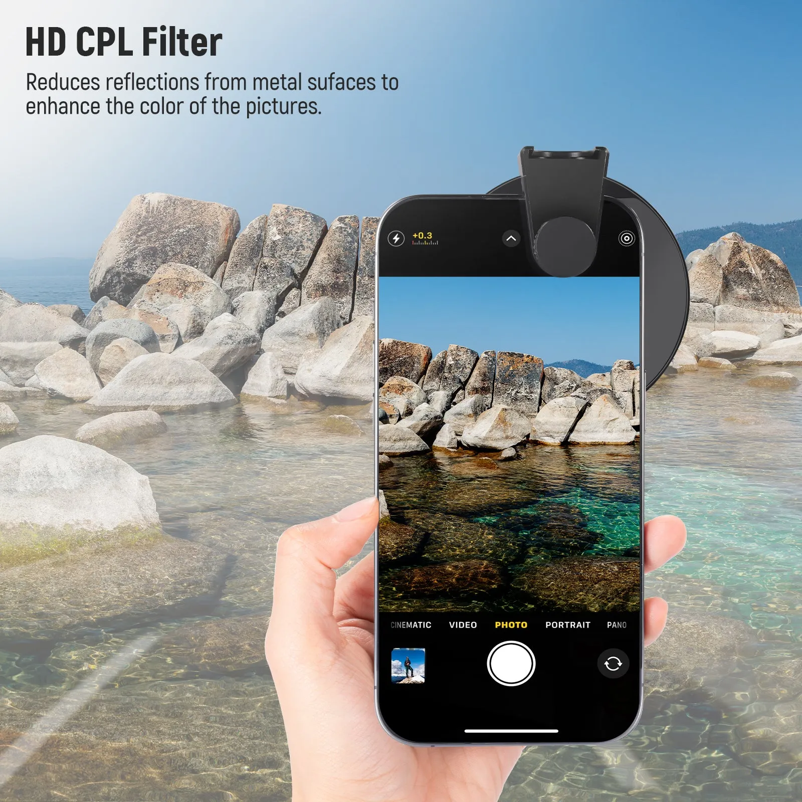 NEEWER FL-41 67mm CPL Filter for Cell Phone Camera Lens（S24 compatible）