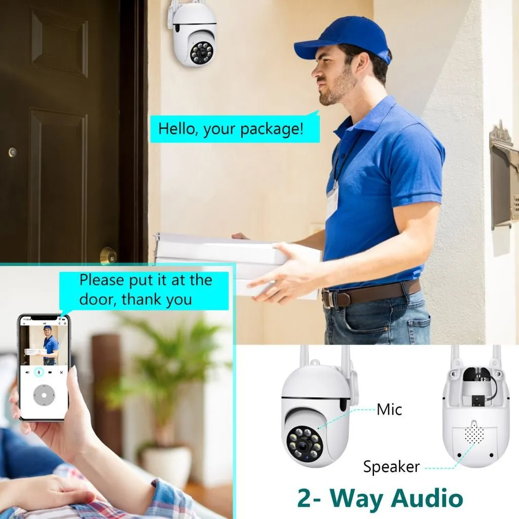 NIP-27 V380 APP 1080P Full color Wireless Camera HD IP Wireless CCTV Camera Waterproof Outdoor WiFi CCTV Security Cameras