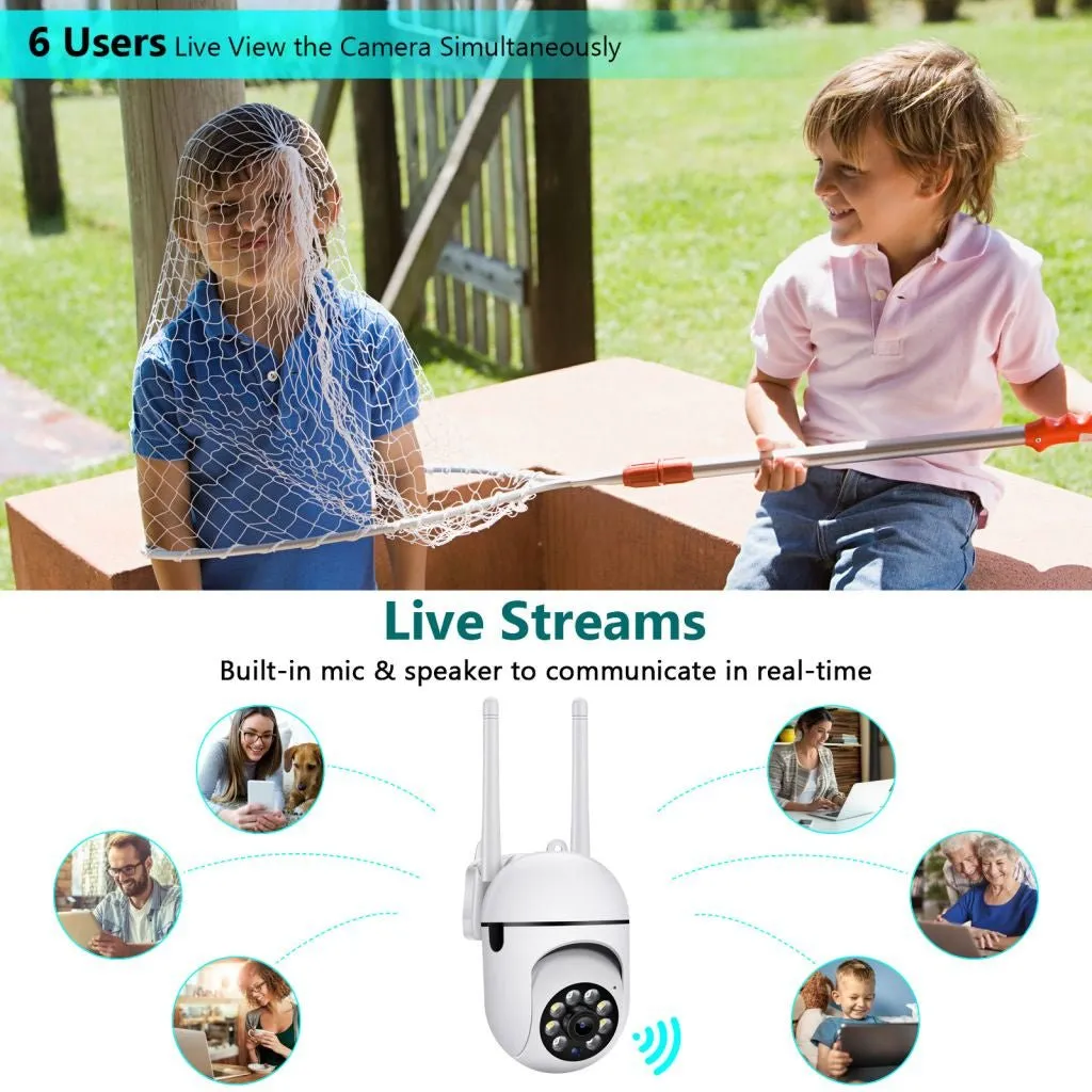 NIP-27 V380 APP 1080P Full color Wireless Camera HD IP Wireless CCTV Camera Waterproof Outdoor WiFi CCTV Security Cameras