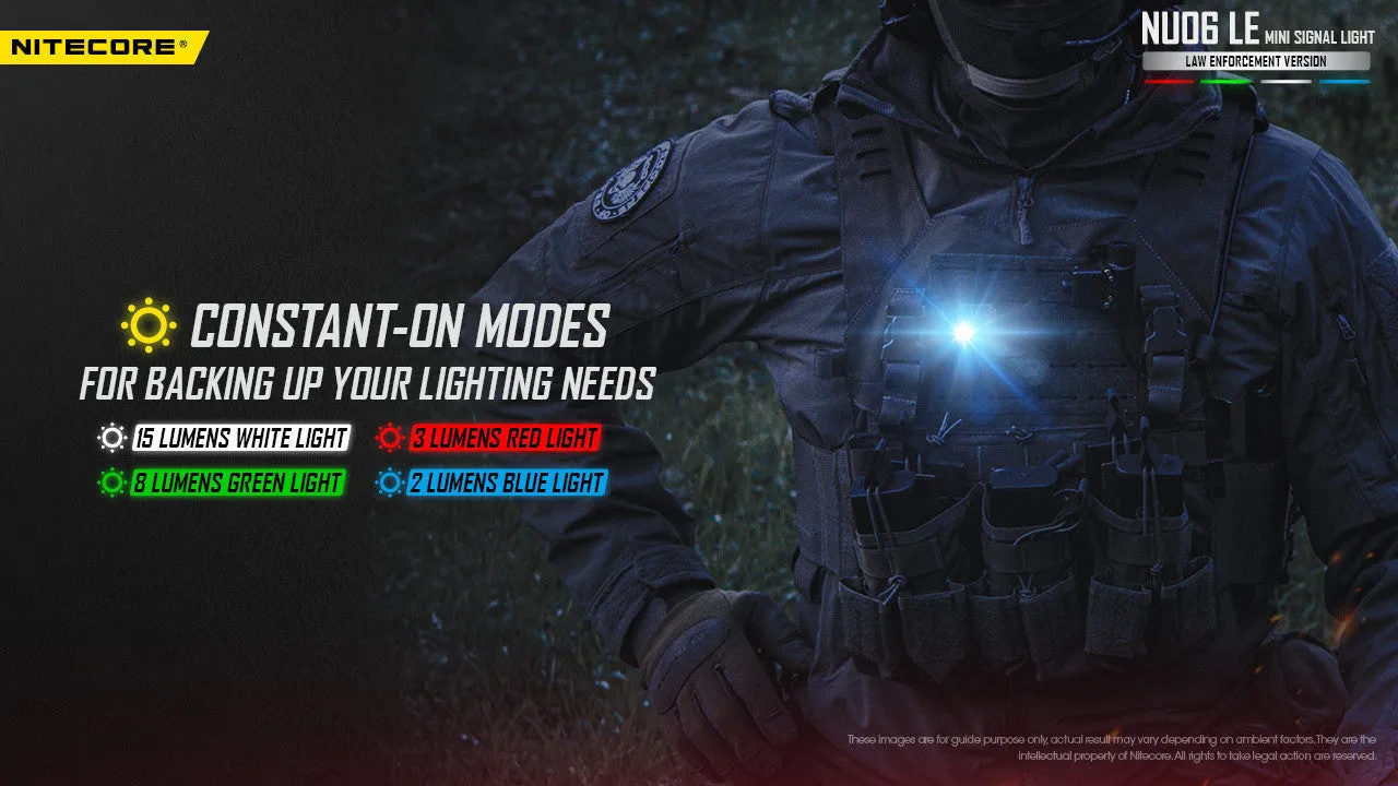 Nitecore NU06-LE Signal & Safety Light (White/Blue/Green/Red | USB-C Rechargeable)