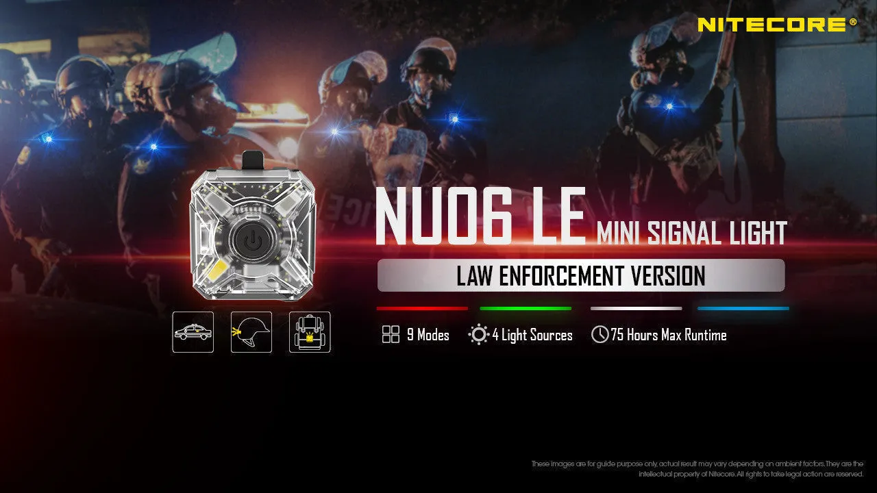 Nitecore NU06-LE Signal & Safety Light (White/Blue/Green/Red | USB-C Rechargeable)