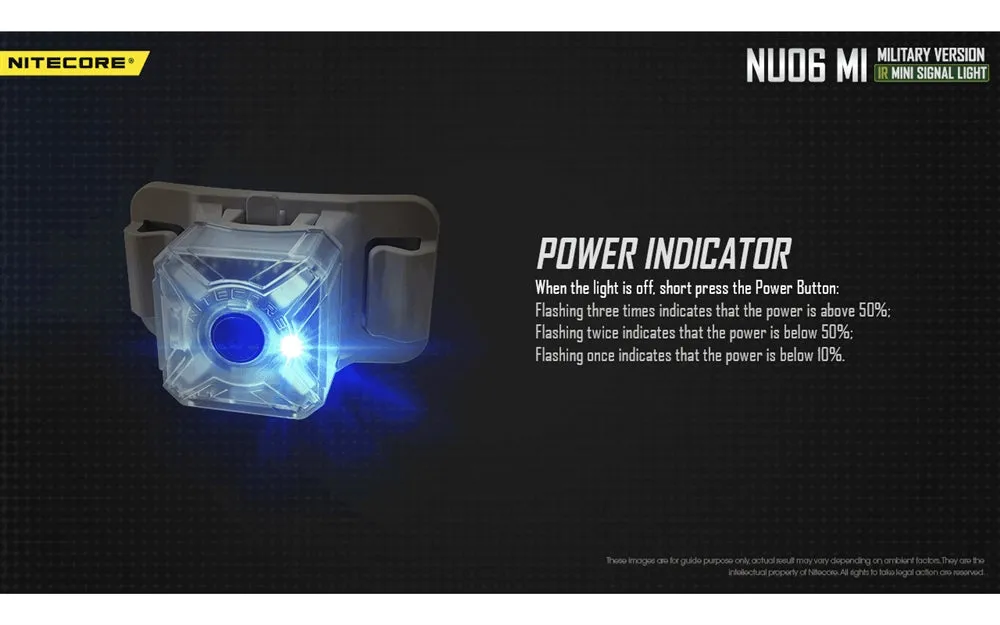 Nitecore NU06 MI Red Green Blue IR Infrared Signal and Safety Light - Used