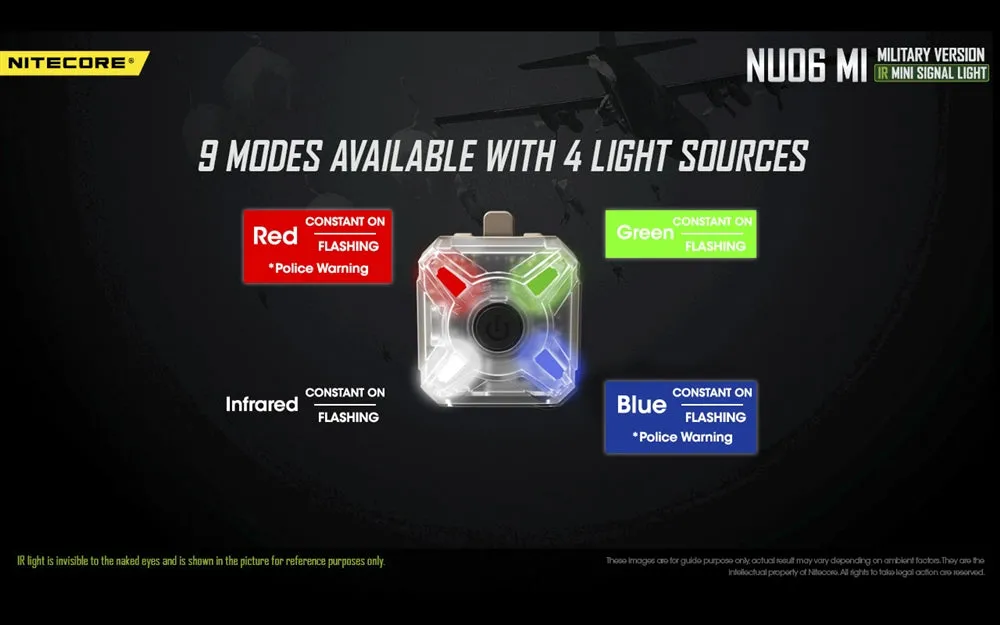 Nitecore NU06 MI Red Green Blue IR Infrared Signal and Safety Light - Used
