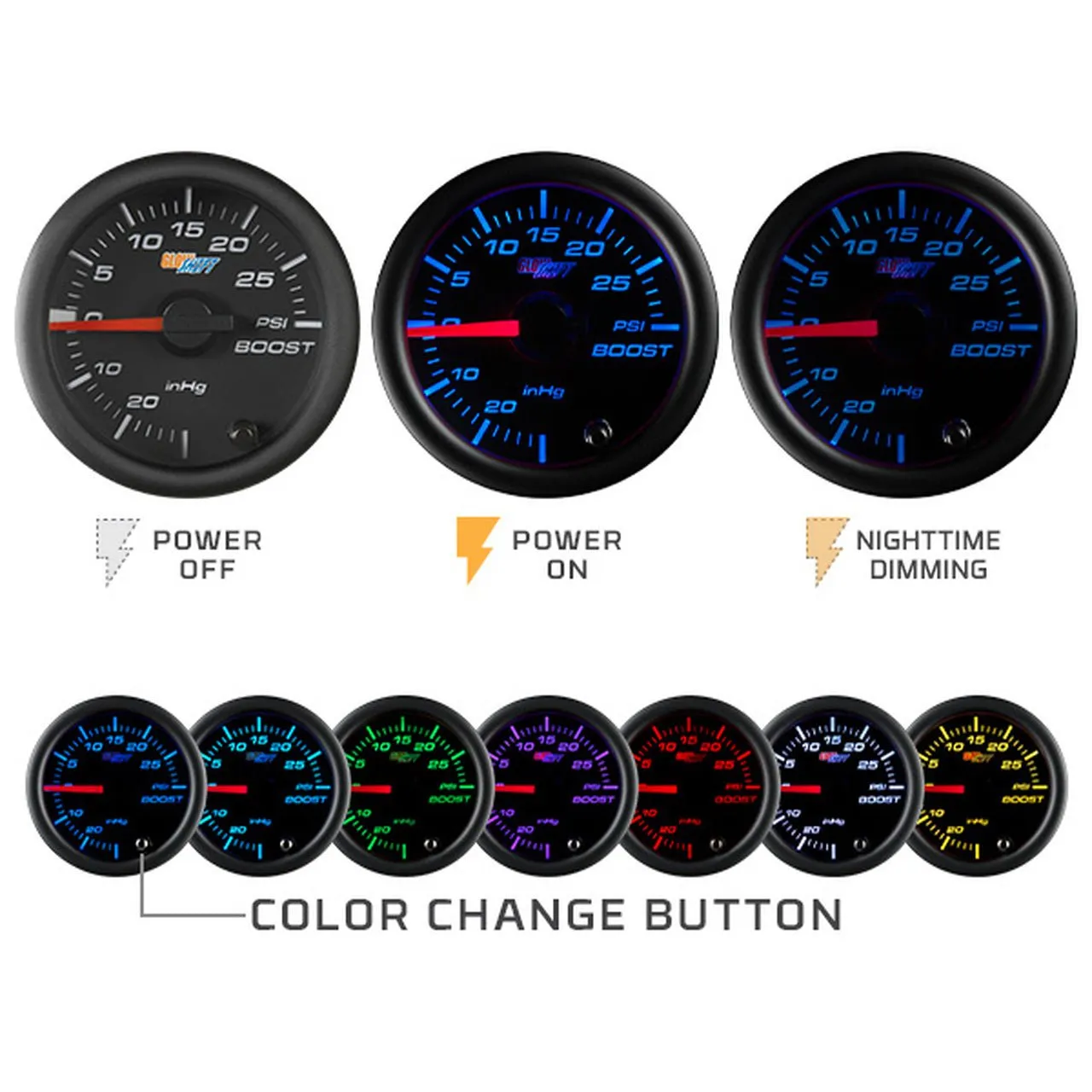Oil Pressure Gauge | Black Dial MultiColor Gauges