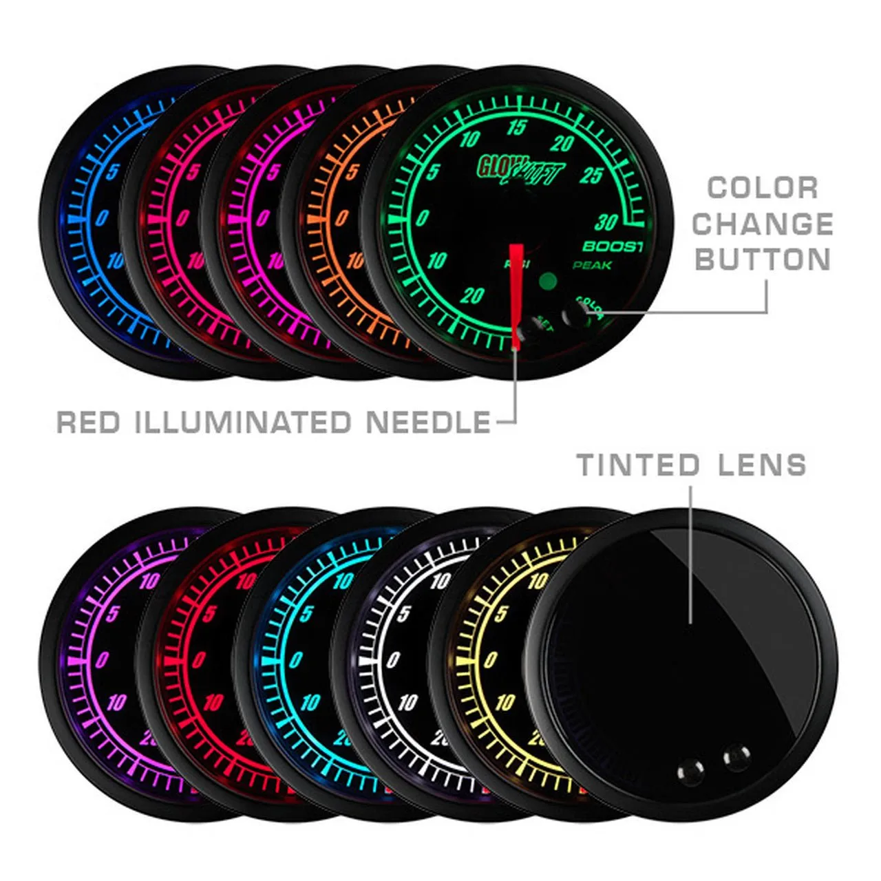 Oil Pressure Gauge | High Low Warning MultiColor Gauge