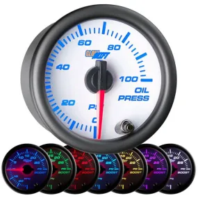 Oil Pressure Gauge | White Dial MultiColor Gauges