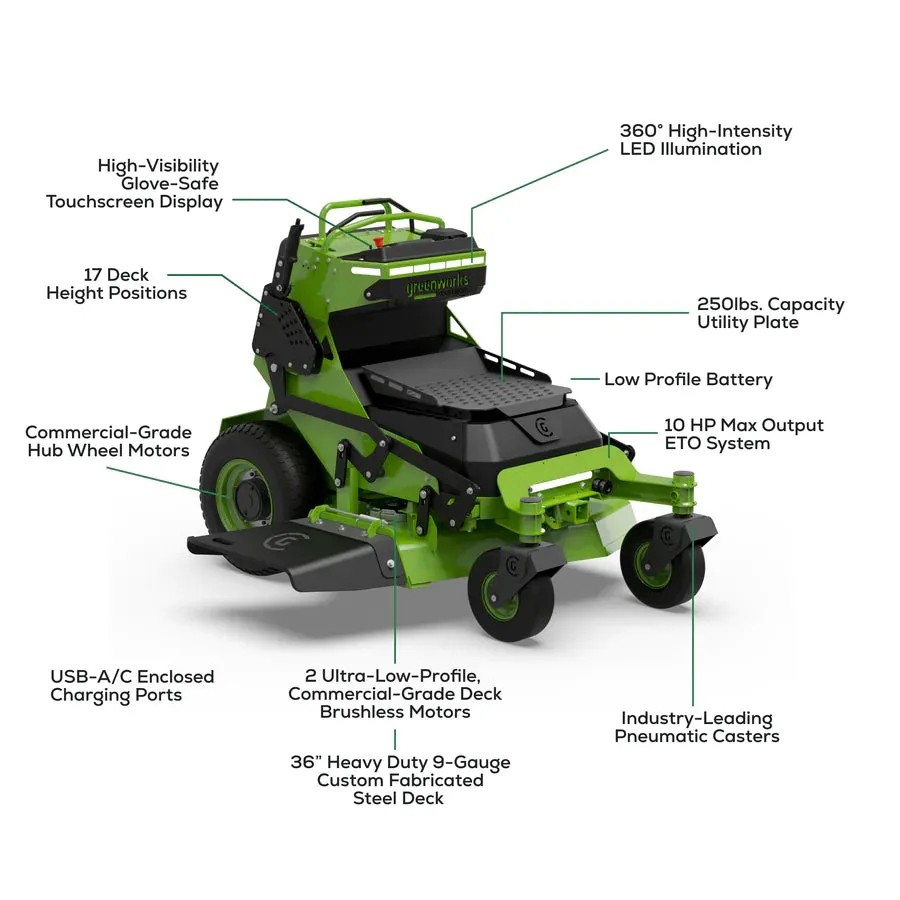 OptimusZ Stand-On Zero Turn Electric Mower by Greenworks
