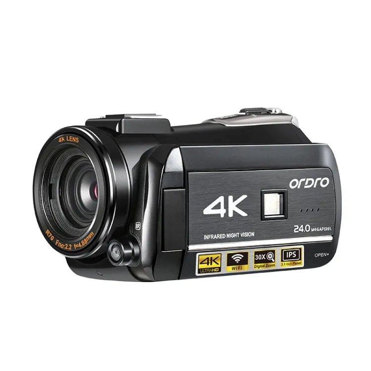 ORDRO AC3 4K Ultra HD 13MP WiFi Night Vision Camcorder with 3.1" IPS Touch Screen