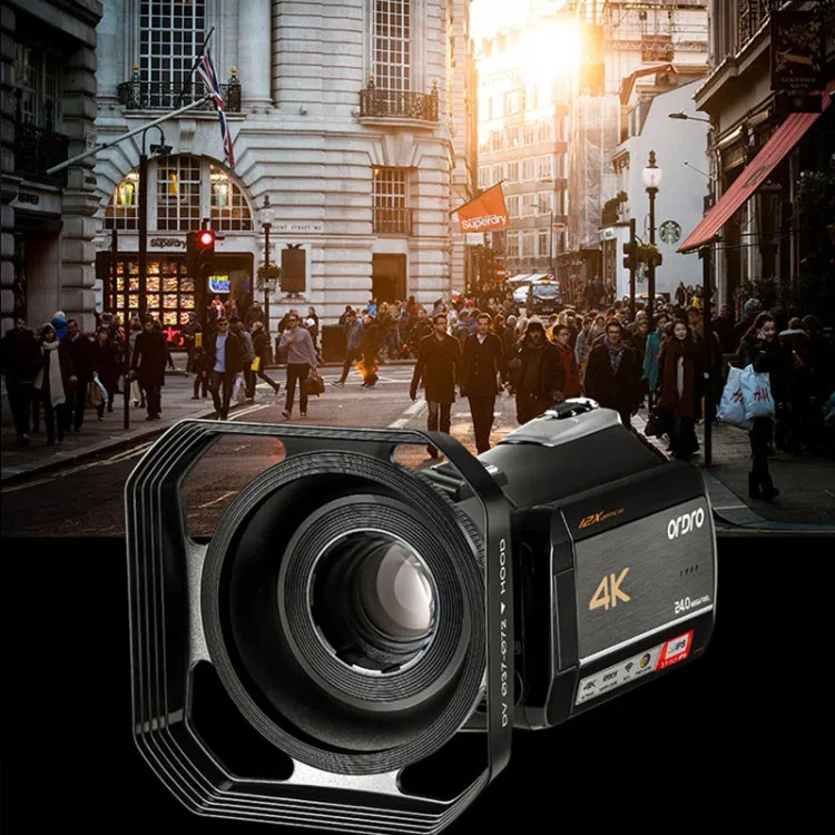 ORDRO AC5 4K HD Night Vision WiFi 12X Optical Zoom Digital Video DV Camera Camcorder