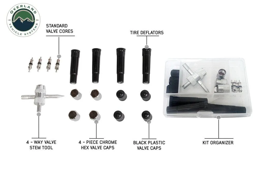 Overland Vehicle Systems Tire Repair Kit - 53 Piece Kit With Black Storage Box | Universal
