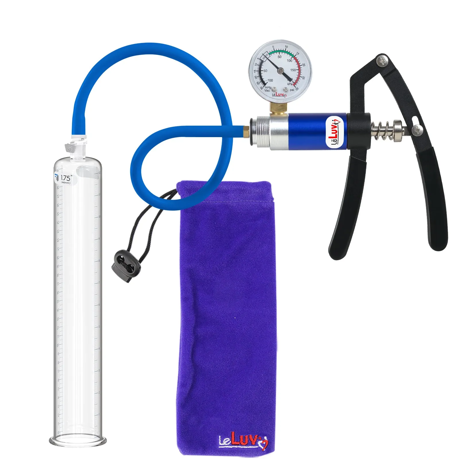 Primo Lite Handle Penis Pump   Gauge, Silicone Hose | 12" Round Flange [Shopify ONLY]