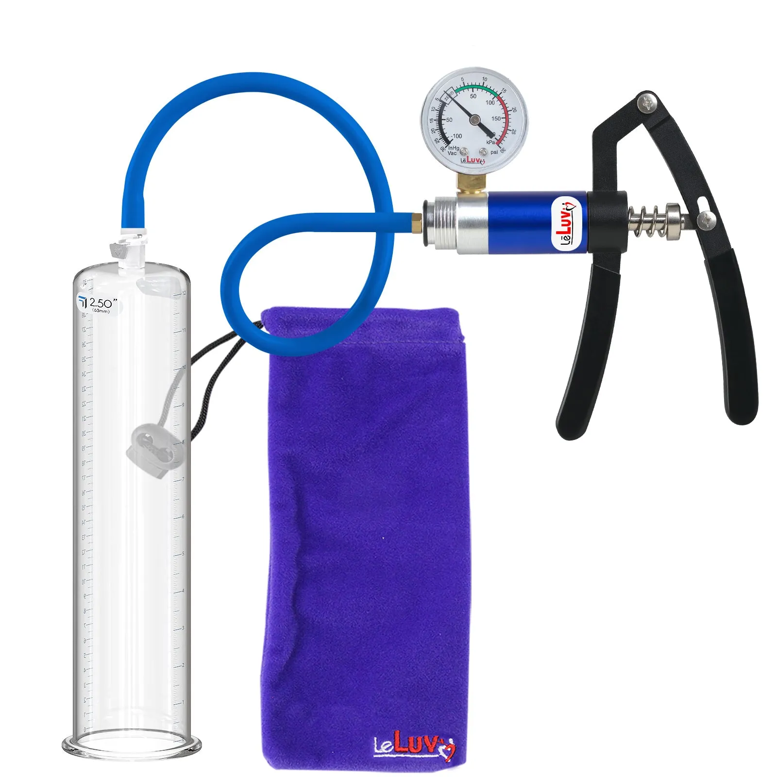 Primo Lite Handle Penis Pump   Gauge, Silicone Hose | 12" Round Flange [Shopify ONLY]