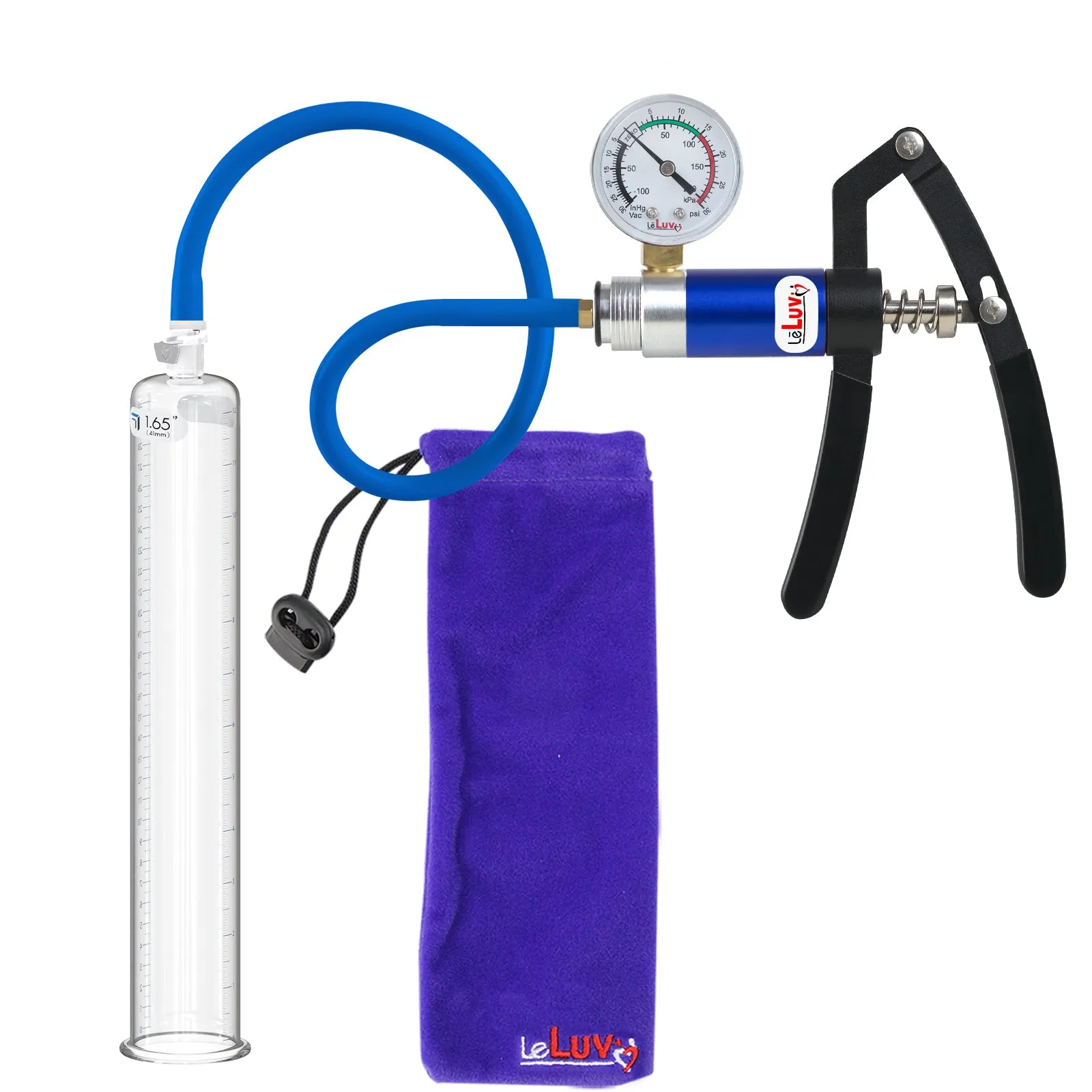 Primo Lite Handle Penis Pump   Gauge, Silicone Hose | 12" Round Flange [Shopify ONLY]