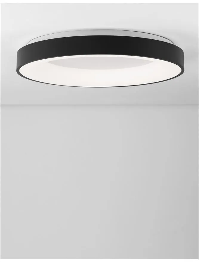 RAN Sandy Black Aluminium & Acrylic Dimmable Warm Light Ring Flush Large - ID 10617