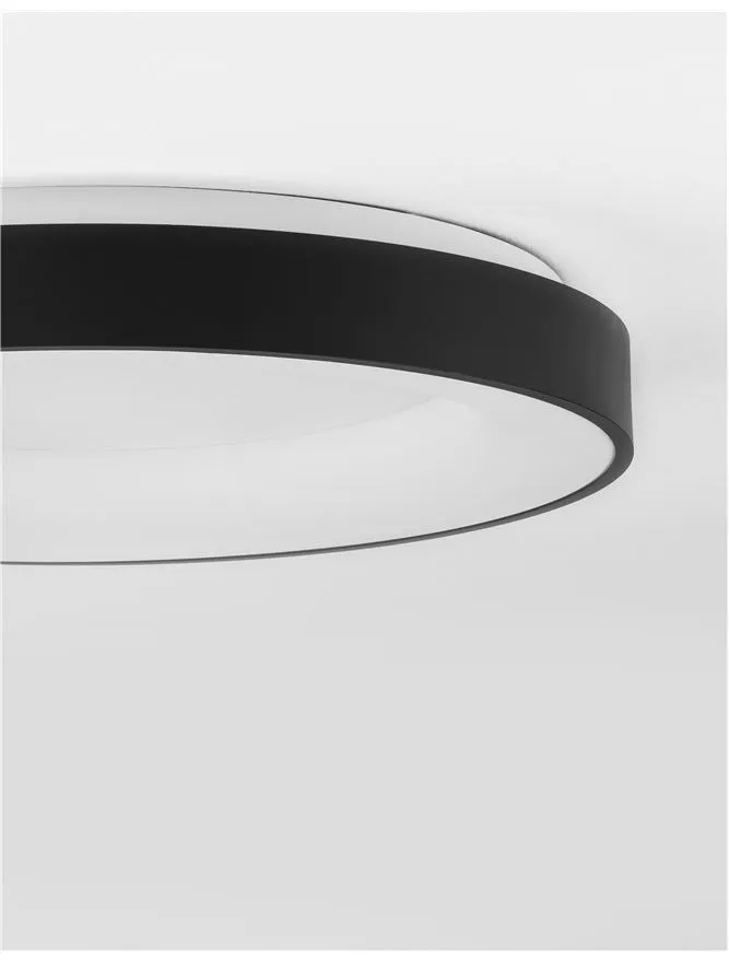 RAN Sandy Black Aluminium & Acrylic Dimmable Warm Light Ring Flush Large - ID 10617