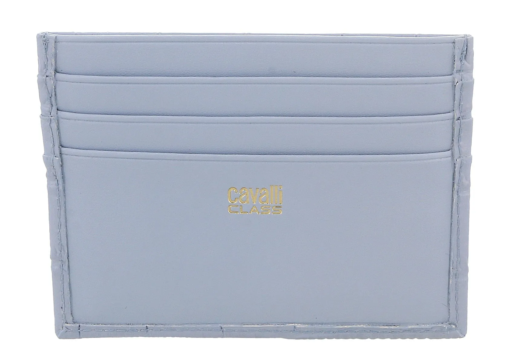 Roberto Cavalli Class Light Blue Embossed Dolly Credit Card Holder