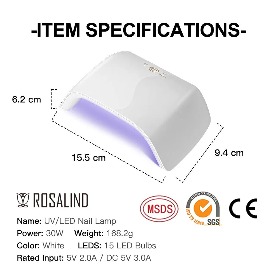 ROSALIND 18 LED Bulbs UV/LED 36W Nail Lamp For Show Off Your Finger Charm