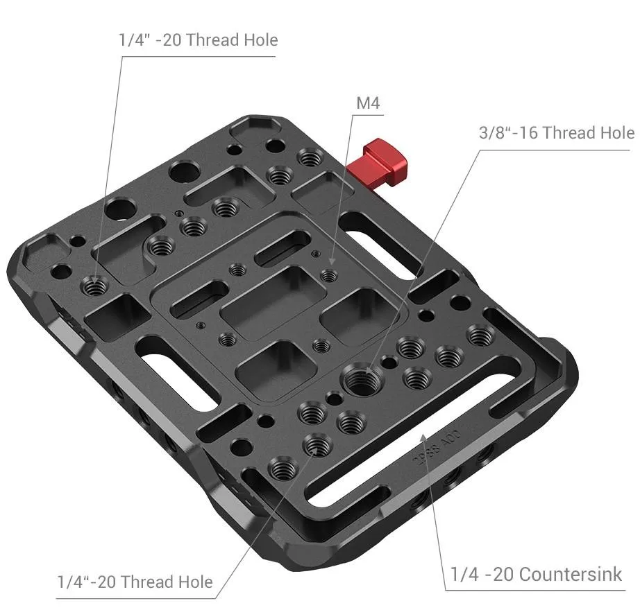 SmallRig V-Lock Battery Plate with 15mm LWS Rod Clamp