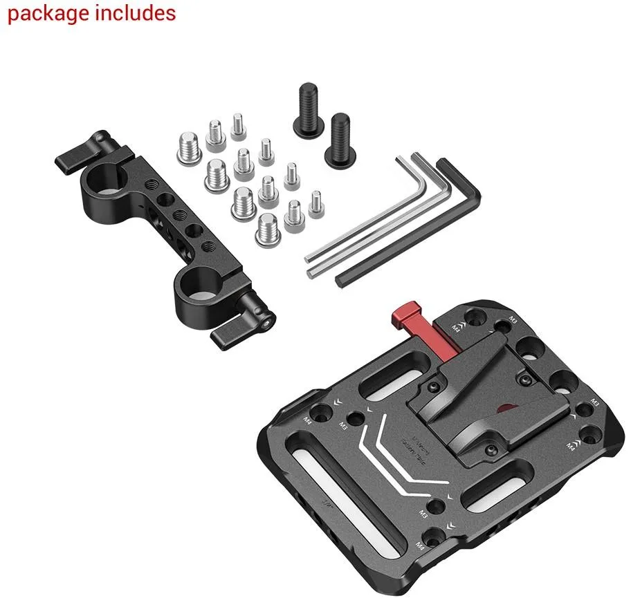 SmallRig V-Lock Battery Plate with 15mm LWS Rod Clamp