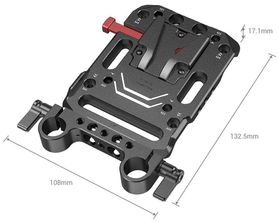 SmallRig V-Lock Battery Plate with 15mm LWS Rod Clamp