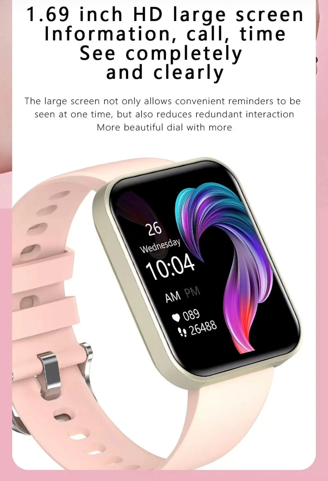 SMARTOBY 1,69 Inch HD Silver Extra Straps Availible