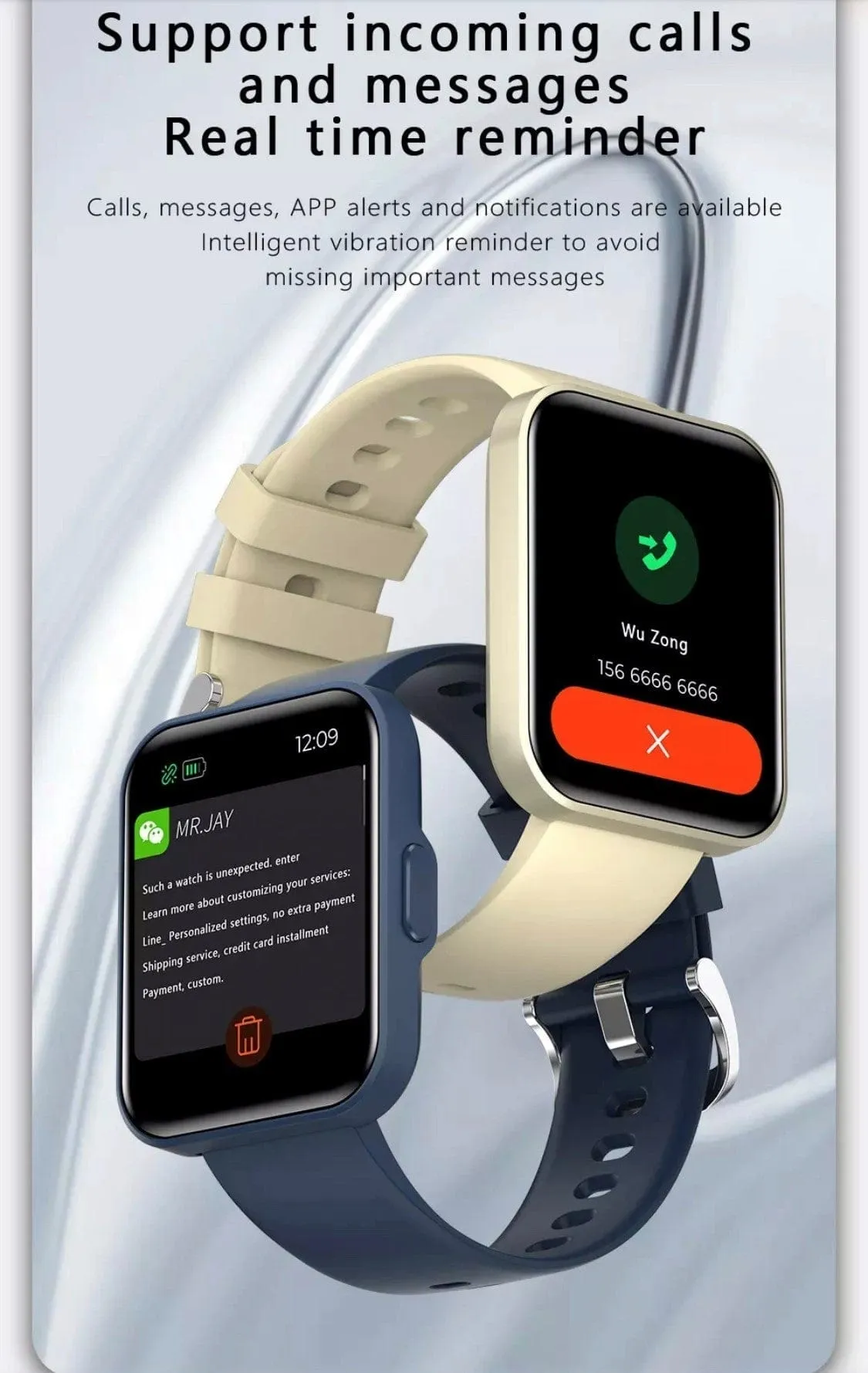 SMARTOBY 1,69 Inch HD Silver Extra Straps Availible