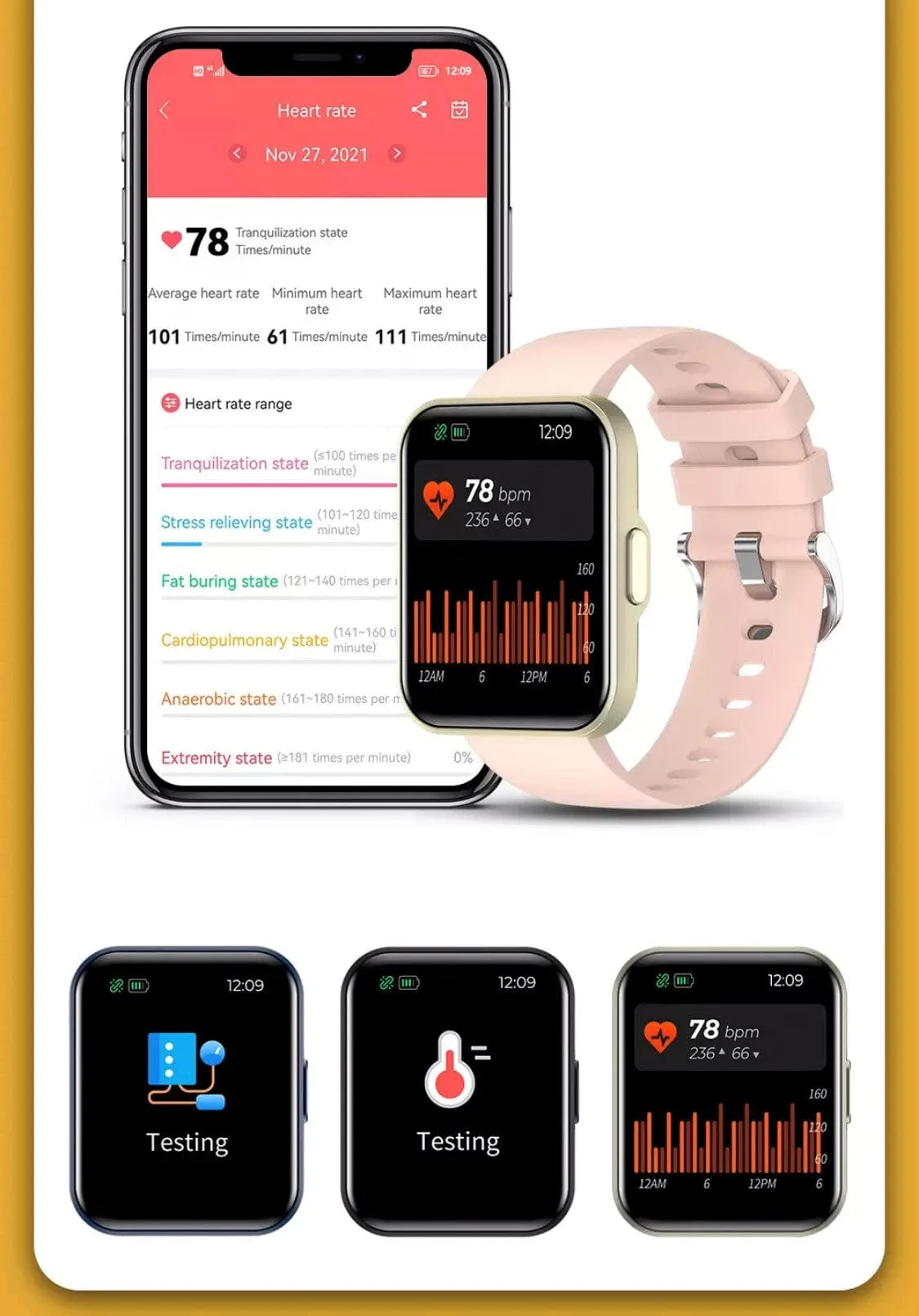 SMARTOBY 1,69 Inch HD Silver Extra Straps Availible