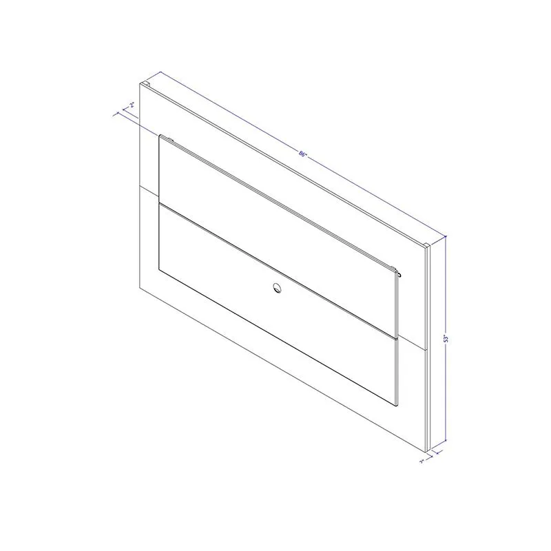 Sylvan 85.43" TV Panel with LED Lights in Nature Wood and Off White