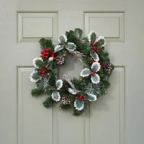 Three Kings HollyBerry LED Wreath 40 cm
