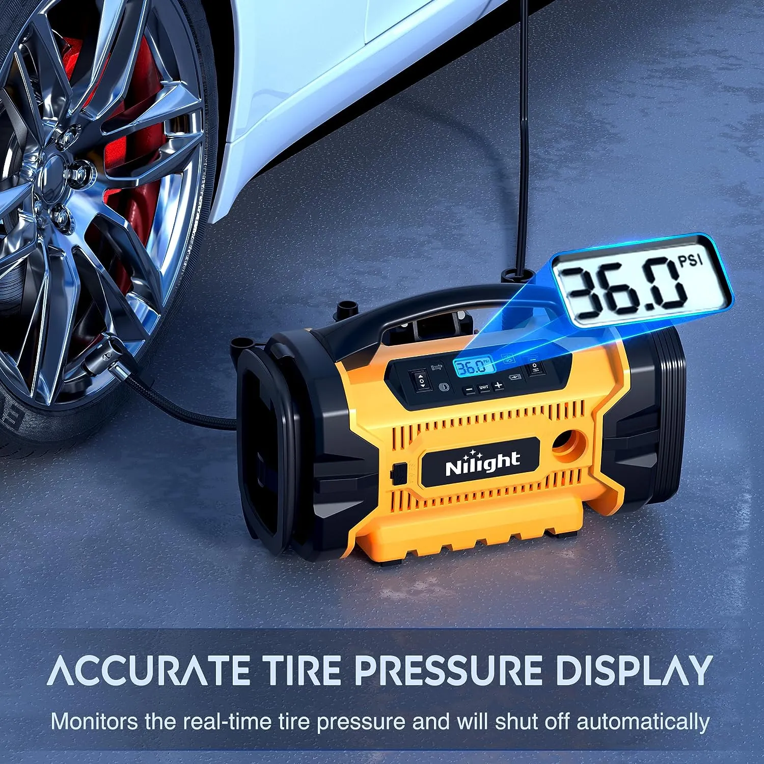 Tire Inflator Air Compressor AC/DC Dual Power 160PSI