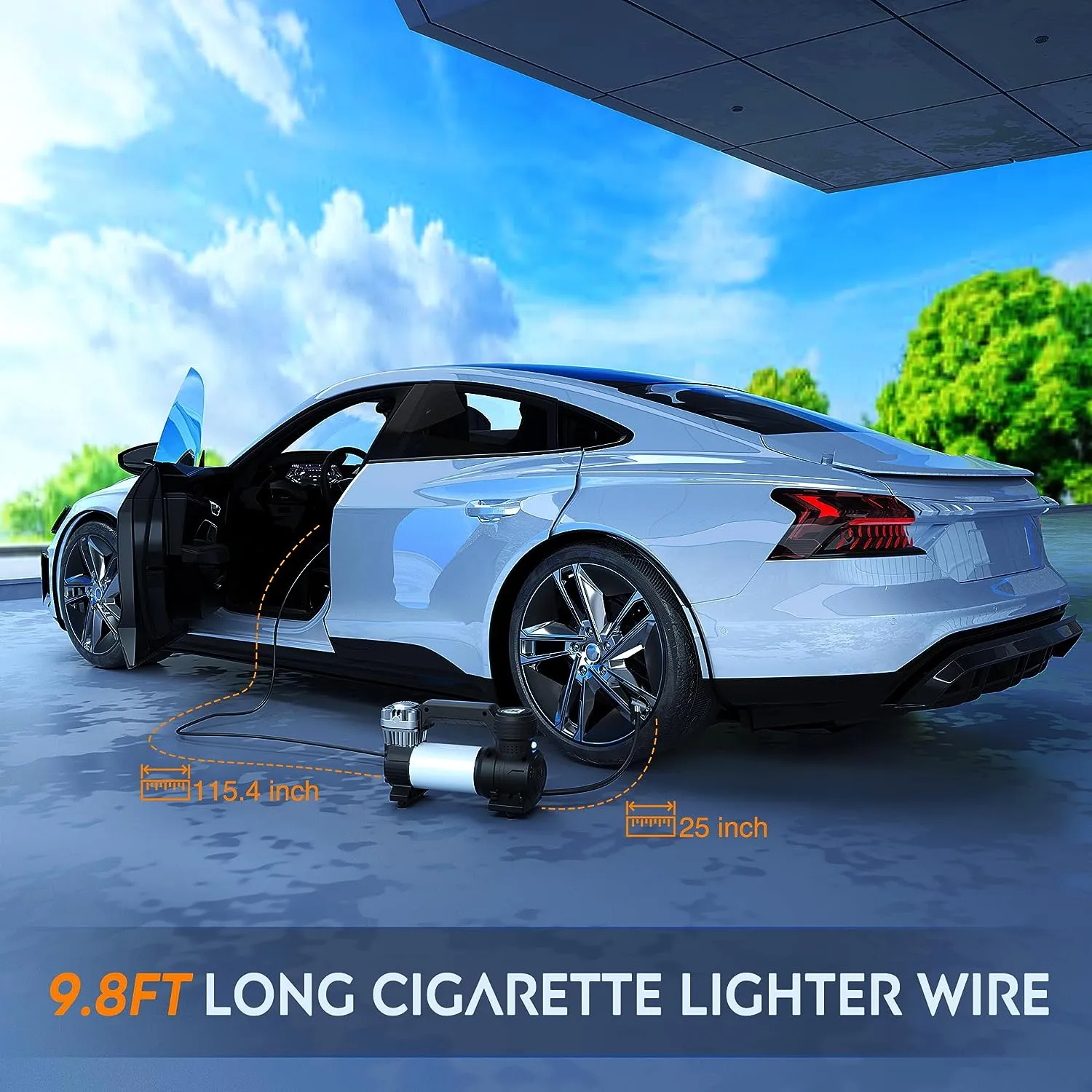 Tire Inflator Fast Air Compressor Double Cylinder Digital 120PSI