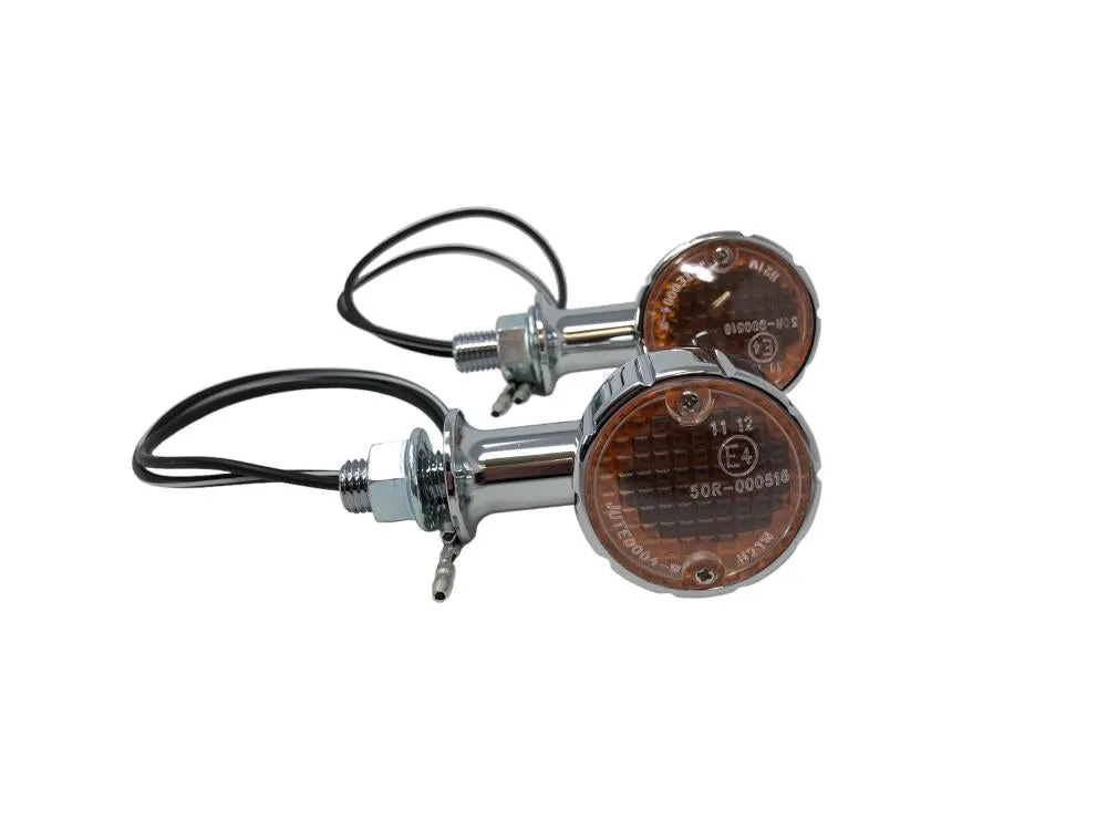 Turn Signal set (2 pieces) "Tech Glide" Turn Signal in Chrome, Short Stem - Highway Hawk H203-335