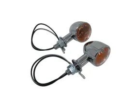 Turn Signal set (2 pieces) "Tech Glide" Turn Signal in Chrome, Short Stem - Highway Hawk H203-335