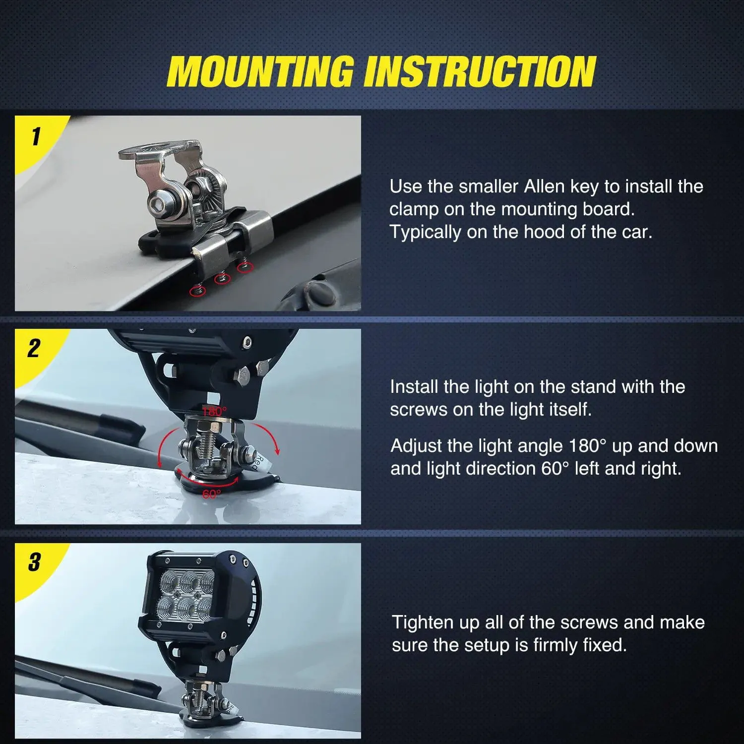 Universal Adjustable Pillar Hood Clamp Holder Mount Bracket (Pair)