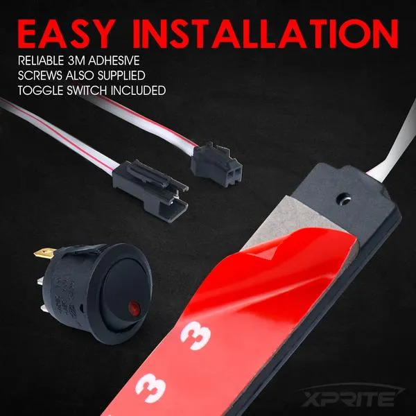 Xprite 8 LED Rock Light Pods Truck Bed Lighting Kit w/ Switch - Blue/Green/Purple/Pink/Red/White/Yellow
