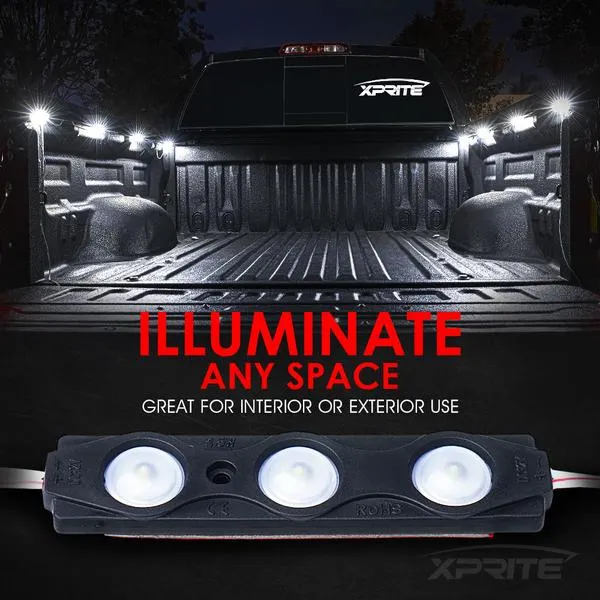 Xprite 8 LED Rock Light Pods Truck Bed Lighting Kit w/ Switch - Blue/Green/Purple/Pink/Red/White/Yellow