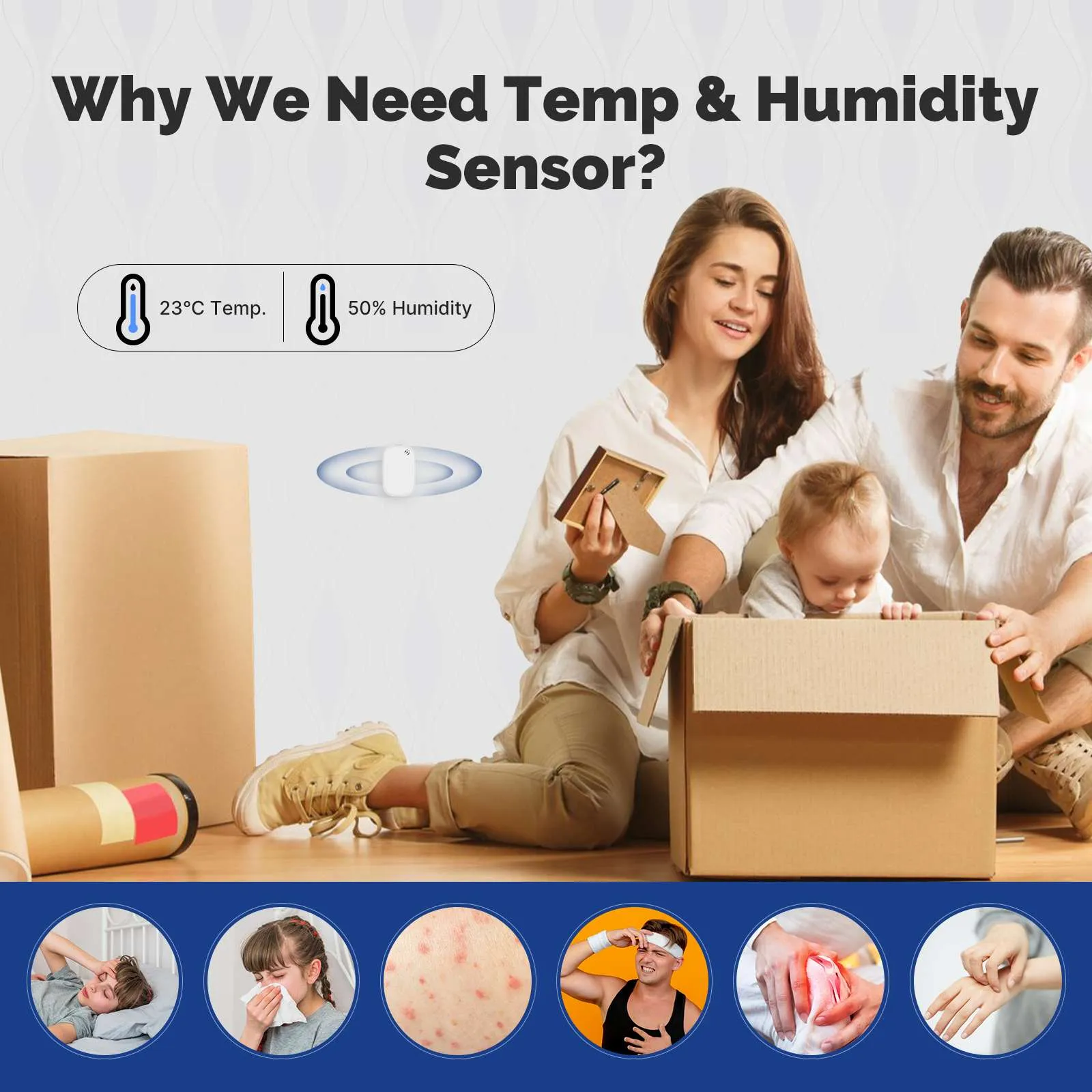 Zigbee Smart Temperature Humidity Sensor Indoor Hygrometer APP Monitoring